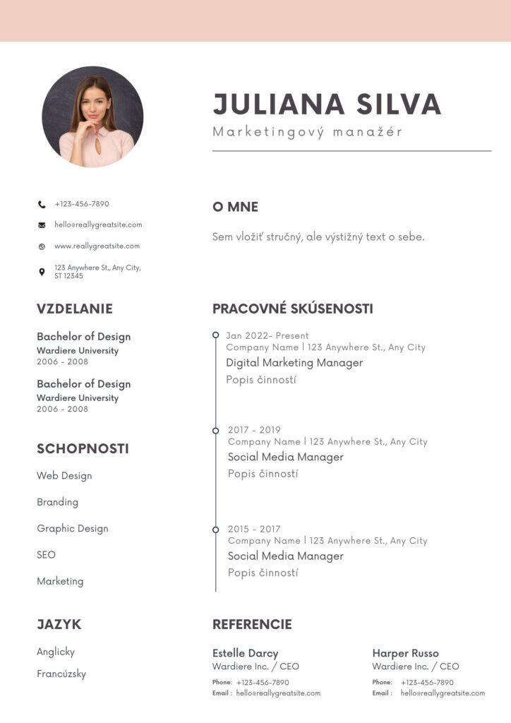 štrukturovaný životopis