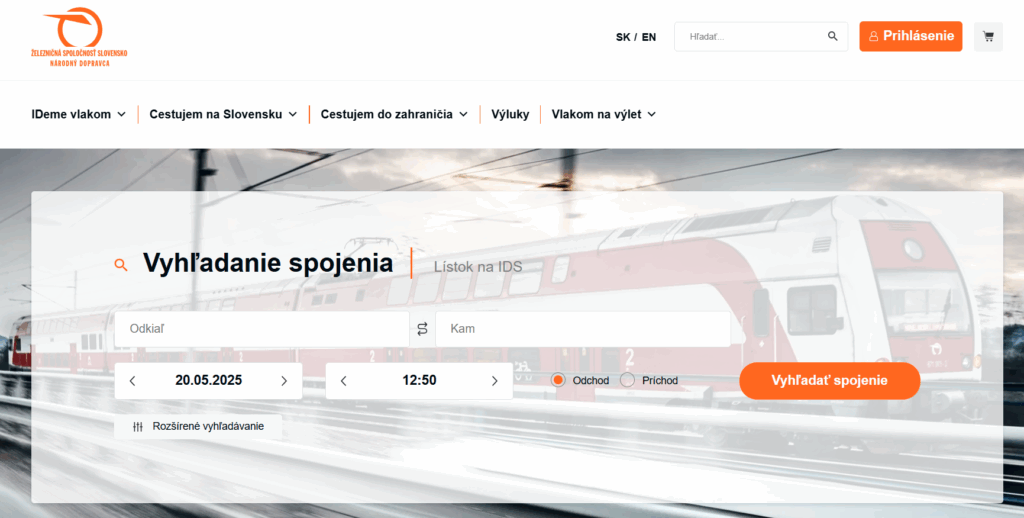 Kúpa cestovného lístka a miestenky na vlak - ZSSK
