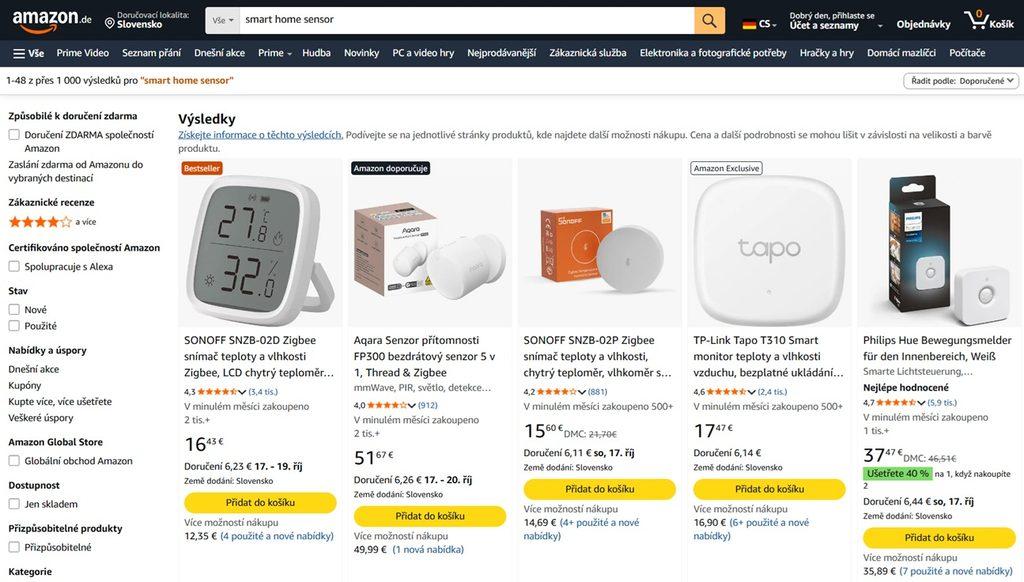 amazon produkty nedostupné slovensko